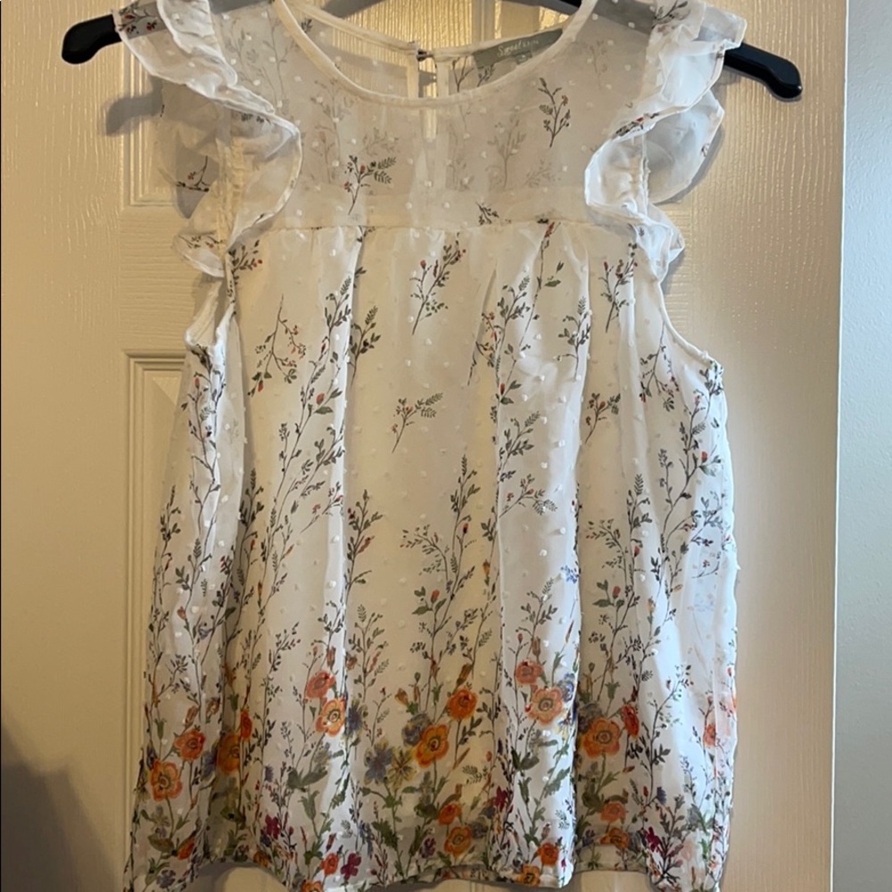 Sweet Rain Cream Floral Tank